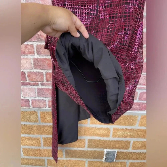 ONE33 SOCIAL FUCHSIA SEQUIN WITH SIDE BOW/SASH EVENING DRESS SZ 12 - Picture 13 of 16